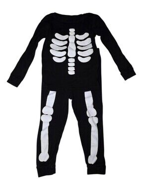 Kids Halloween Costume Casual 2 Piece Skeleton Bones Shirt & Pants Set Baby 3t